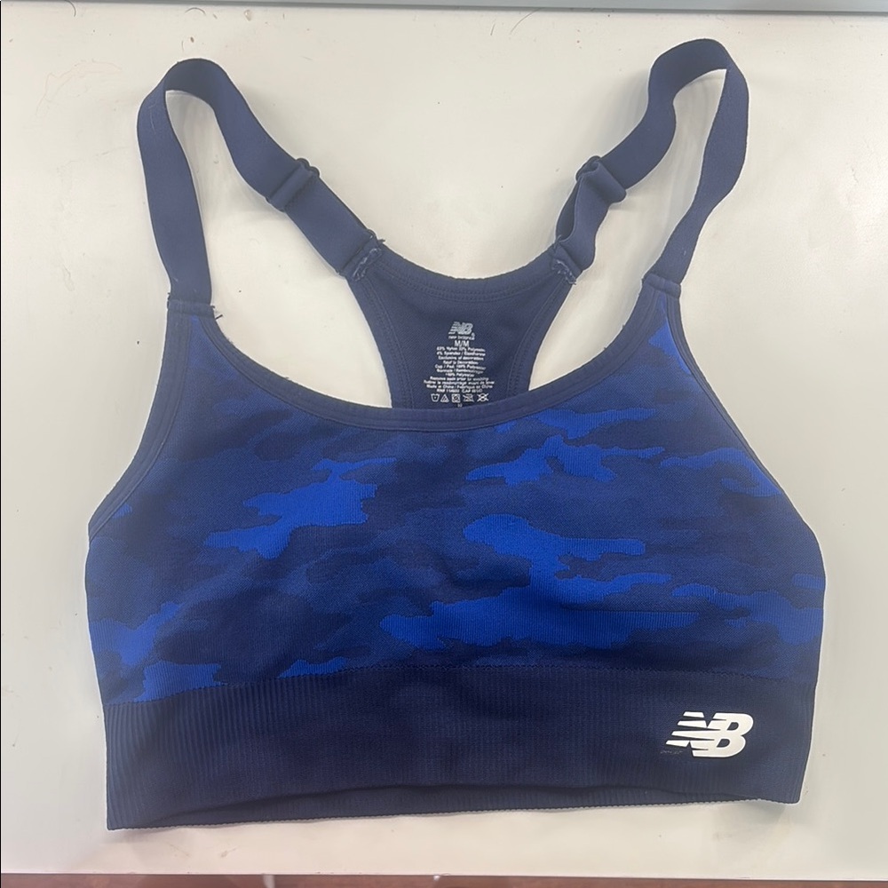 New Balance Camo Blue Sports Bra